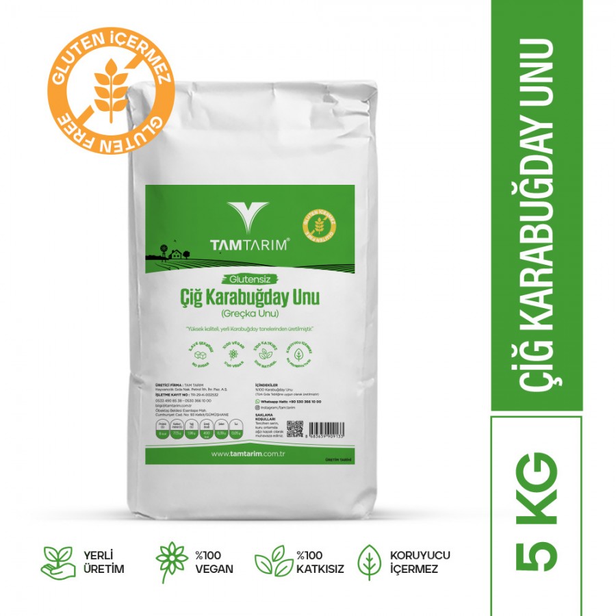 Glutensiz Çiğ Karabuğday Unu 5 Kg