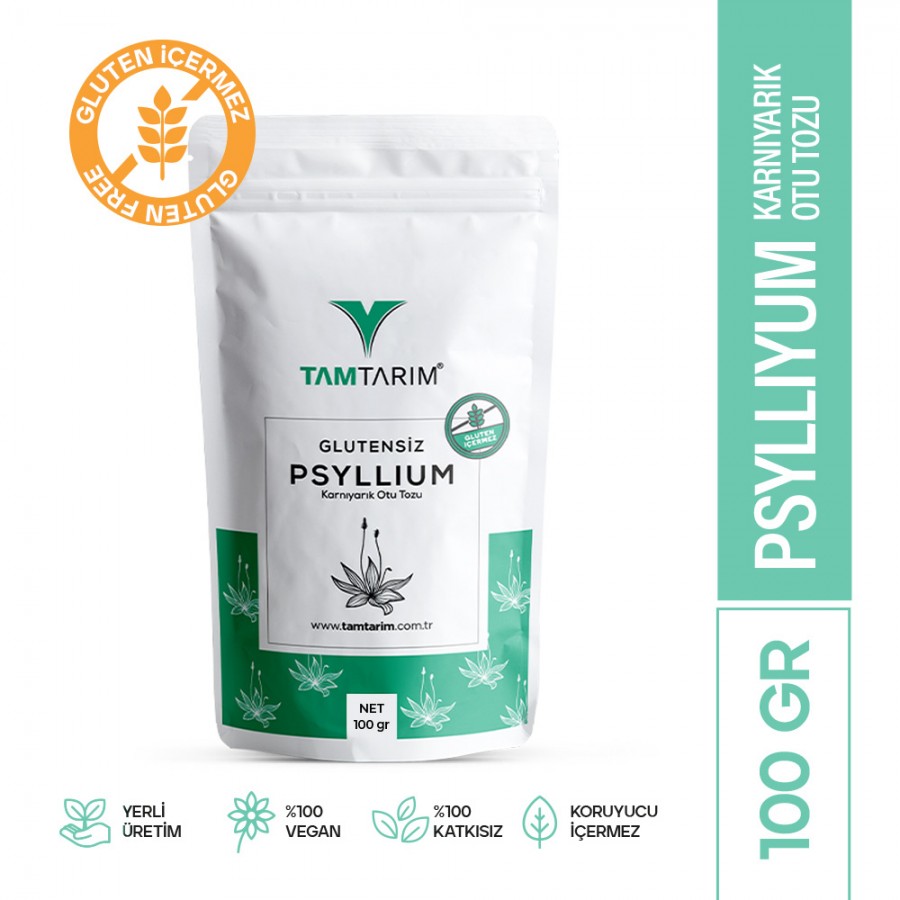 Glutensiz Psyllium (Karnıyarık Otu Tozu) 100 gr