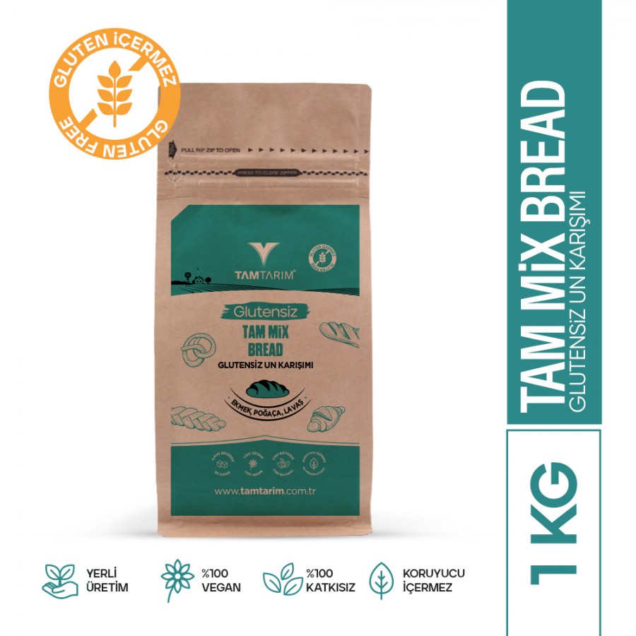 Glutensiz Tam Mix Bread Ekmek Poaça 1 Kg